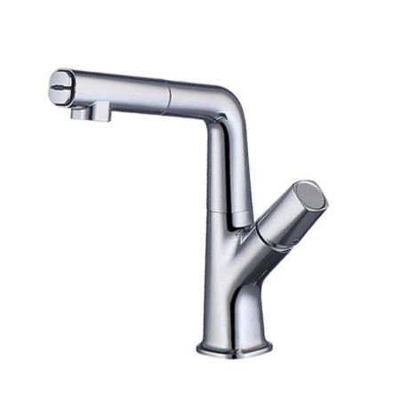 Single Handle Lifting Basin Tap Bathroom Sink Faucet with Pull Out Sprayer