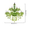 Bedroom Living Room Large Crystal Chandelier European Style Green Pendant Light