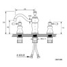 3 Holes 2 Handle Hot Cold Sink Mixer Tap in Luxury Jade