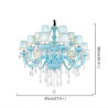 Living Room Dining Room European Large Crystal Chandelier Blue Color Pendant Light