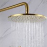 Contemporary Exposed Bathroom Shower System with Gold Brass Bath Shower Mixer Tap