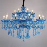 European Blue Pendant Light Bedroom Living Room Elegant Crystal Chandelier