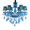 European Blue Pendant Light Bedroom Living Room Elegant Crystal Chandelier