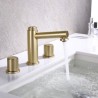 Bathroom Hot and Cold Faucet with Two-Handle Split Brass Basin Faucet