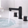 Bathroom Hot and Cold Faucet with Two-Handle Split Brass Basin Faucet