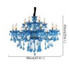 European Blue Pendant Light Bedroom Living Room Elegant Crystal Chandelier