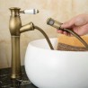 Antique Bronze-colored Basin Pulling Faucet with Brushed Finish