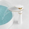 Deck Mount Waterfall Basin Faucet Tall Bathroom Faucet