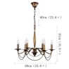 Vintage Chandelier Wrought Iron Pendant Lamp Living Room Study 6 Light