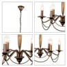 Vintage Chandelier Wrought Iron Pendant Lamp Living Room Study 6 Light