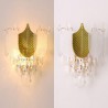 2X Base Crystal Wall Sconce Modern Wall Light Fixture For Bedroom