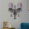 Bedroom Living Room Hallway European Style Crystal Sconce Black Two-Light Candle Wall Light