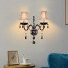 Bedroom Living Room Hallway European Style Crystal Sconce Black Two-Light Candle Wall Light