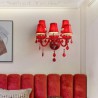 Hotel Rooms Hallway European Crystal Sconce Red Color Wall Light