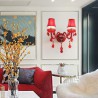 Red Color Light Hallway Hotel Rooms European Crystal Sconce Wall Light