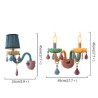 Kids Room Bedroom European Crystal Sconce Macaron Colorful Wall Light