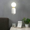 Glass Round Ball Wall Lamp with Capsule Shape Fixture Bedside Study Sconce Nordic Simple Wall Lamp