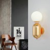 Glass Round Ball Wall Lamp with Capsule Shape Fixture Bedside Study Sconce Nordic Simple Wall Lamp