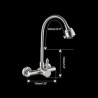 Brushed Nickel Wall Mount Stainless Steel Kitchen Faucet Sink Mixer Tap