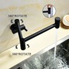 Wall Mount Kitchen Faucet with Black Pot Filler