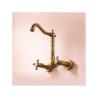 Antique Brass Kitchen Faucet Bathroom Sink Mixer Tap Wall Mount