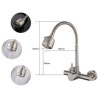 Wall-mounted Stainless Steel Kitchen Faucet with Omni-directional Kitchen Tap