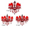 Dining Room Hotel Rooms Luxury Crystal Chandelier European Red Color Pendant Light