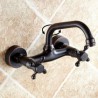 ORB Oil Rubbed Bronze Wall Mount Basin Tap Bathroom Sink Faucets