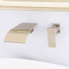 Wall Mount Curved Waterfall Sink Faucet Brushed Nickel Bathroom Sink Tap