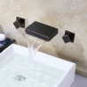 Solid Brass Waterfall Bathroom Sink Faucet in Antique Black