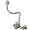 Brushed Nickel Wall Mount Stainless Steel Kitchen Faucet Sink Mixer Tap