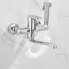 Wall Mounted Rotatable Black Brass Kitchen Faucet Mixer Tap With Spray Gun