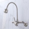 Kitchen Sink Faucet with Wall Mounted Stainless Steel Mixer Tap