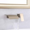 Wall Mount Curved Waterfall Sink Faucet Brushed Nickel Bathroom Sink Tap