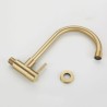 Wall Mounted Rotatable Stainless Steel Kitchen Faucet in Brushed Gold