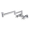 Chrome Rotatable Dual Handles Wall Mounted Pot Filler Faucet