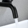 Cross Handles Bathtub Tap Black Wall Mounted Bathroom Faucet