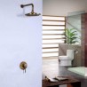 Wall Mount Rain Shower Head with Antique Brass Shower Faucet