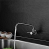 Brushed Nickel Water Sink Faucet Wall Mount Outward Kitchen Tap