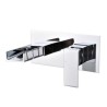 Chrome Contemporary Waterfall Basin Faucet Wall Mount Bathroom Sink Tap