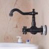 ORB Oil-rubbed Bronze Double Handles Wall Mount Kitchen Faucet