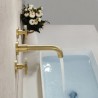 Wall Mounted Brass Bathroom Sink Faucet with Industrial Style Basin Mixer Tap