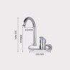 Tall Chrome Kitchen Faucet with Wall Mount