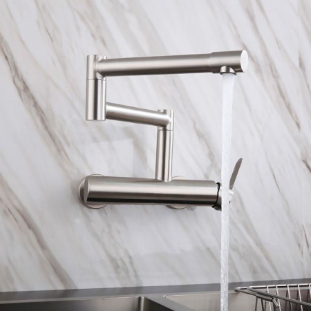 Brushed Nickel 304 Stainless Steel Kitchen Mixer Tap Stair Shape Pot Filler Kitchen Faucet