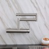 Brushed Nickel 304 Stainless Steel Kitchen Mixer Tap Stair Shape Pot Filler Kitchen Faucet