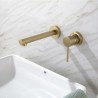 Wall Mounted Brushed Gold Brass Basin Tap with Single Handle