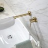 Wall Mounted Brushed Gold Brass Basin Tap with Single Handle