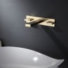 Available in Brushed Gold/Black Wall Mounted Centerset Basin Faucet Brass Bathroom Sink Tap with Embedded Box