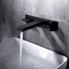 Available in Brushed Gold/Black Wall Mounted Centerset Basin Faucet Brass Bathroom Sink Tap with Embedded Box