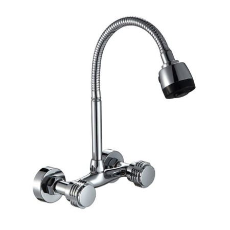 Omni-directional Chrome Kitchen Faucet Wall Mount